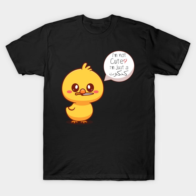 Cute Funny Chick Multilingual Speech Caution T-Shirt by Mr Happiness